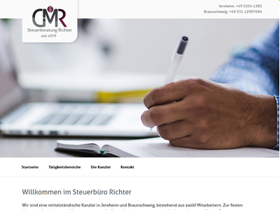 Website Homepage CMS Steuerbuero Richter